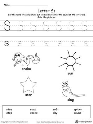 letter s worksheets for preschool