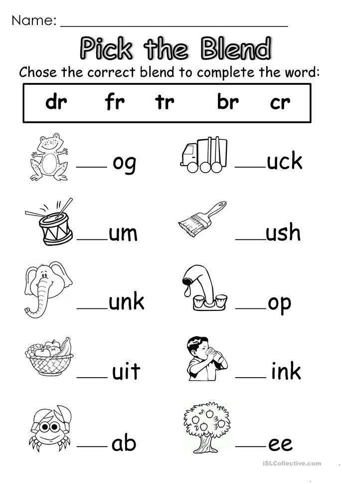 Blends Worksheets | Download Free Printables For Kids