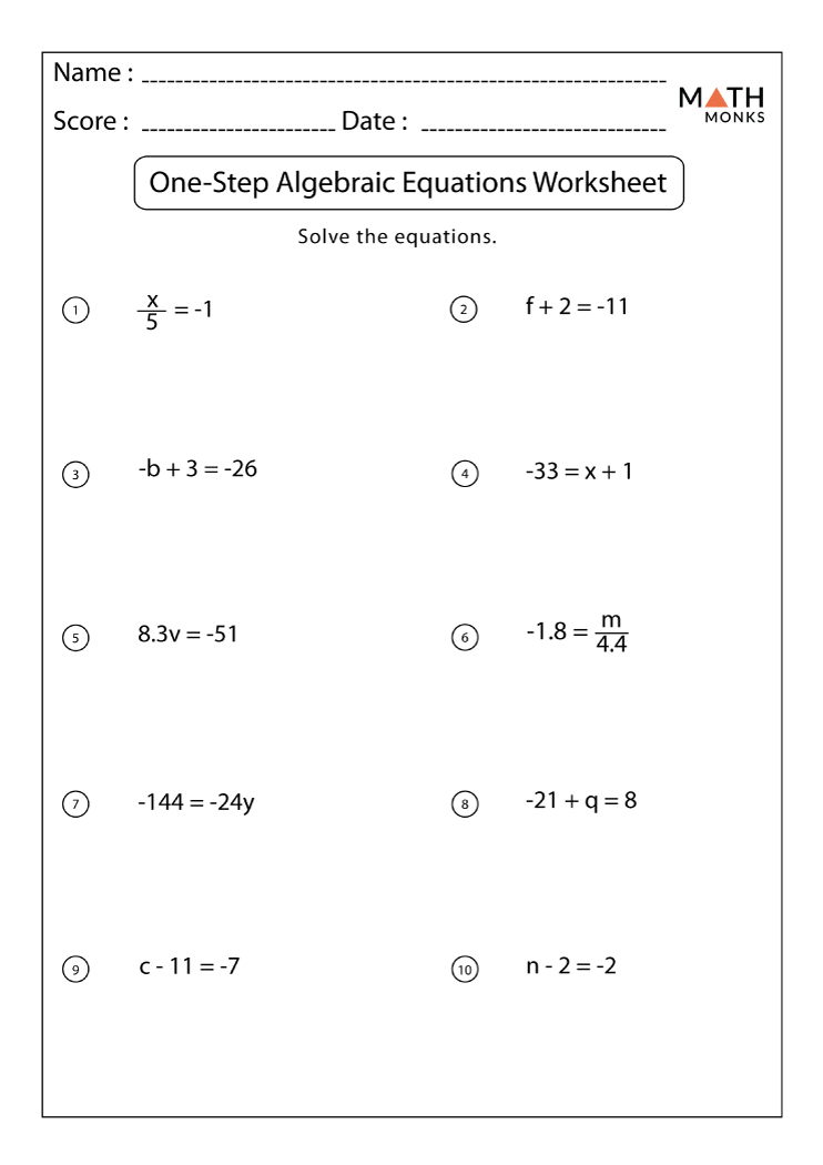 Algebra 1 Worksheets – Easy Hard Science