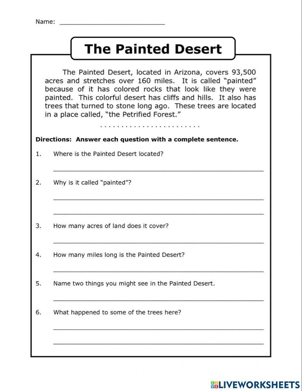 4th-Grade Reading Comprehension Worksheets | Games4esl