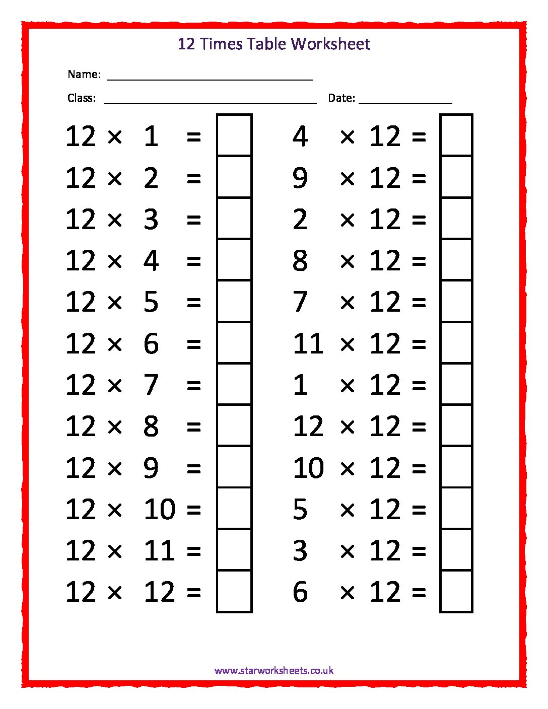 Free printable Multiplication Worksheets - kiddoworksheets