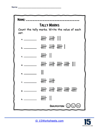 Tally Marks Number 1 - 20 Printable Worksheets | Made By Teachers
