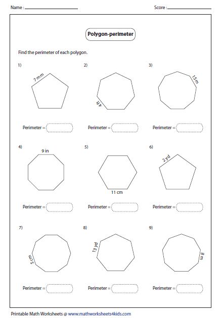 Geometry Worksheets: Polygons Angles and Vertices