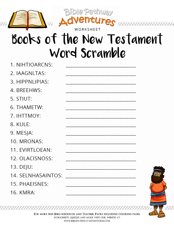 beginner books of the bible worksheets