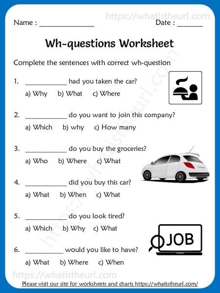 Wh Questions Worksheets for Grade 5 - Pages (2) - Your Home Teacher