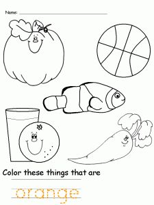 I see the color orange Worksheet - Twisty Noodle