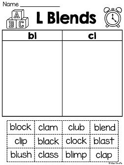 L Blends Worksheets - Simple Living. Creative Learning