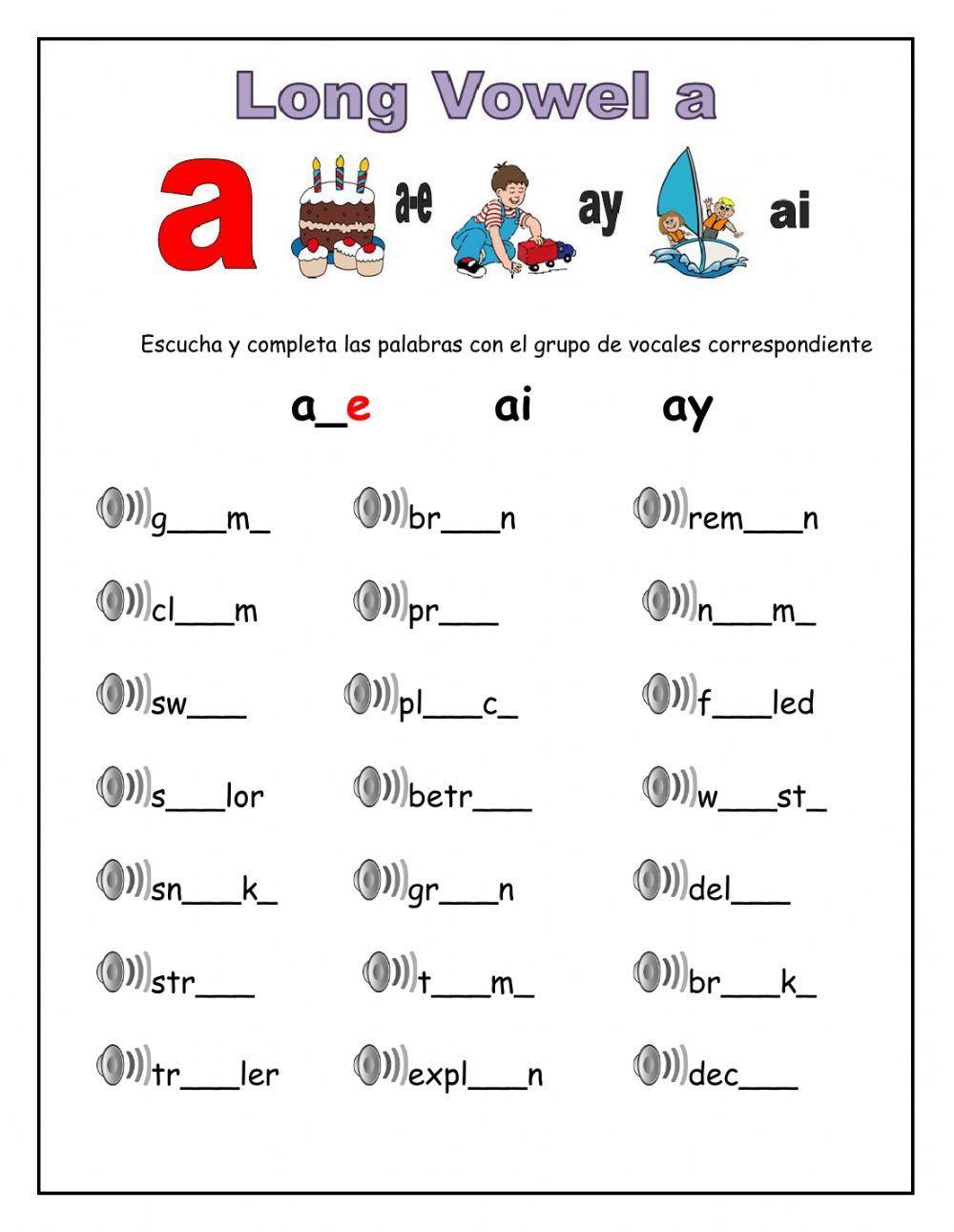 Long A Worksheets Worksheets Library Long A Worksheets Worksheets Library