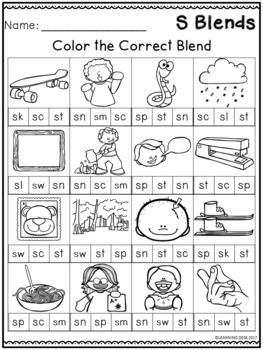 S Blends Worksheets - Simple Living. Creative Learning