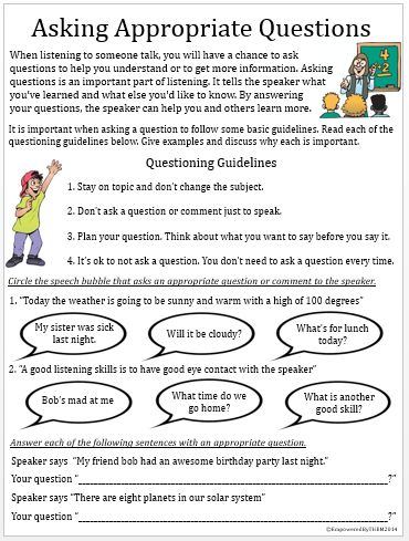 social skills worksheets for autism