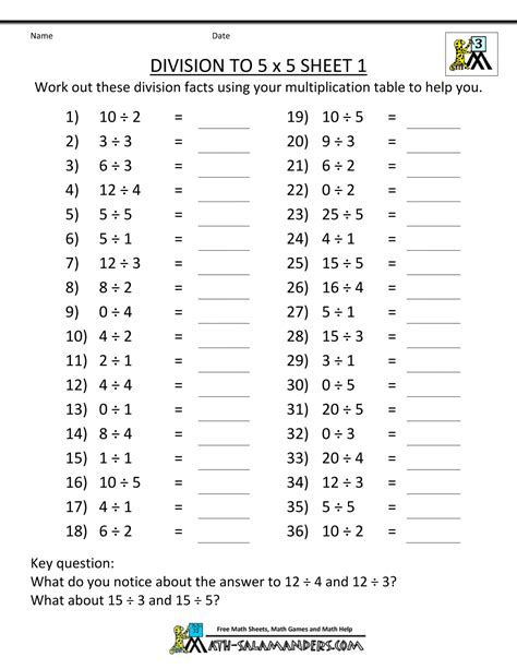 Third-Grade Multiplication, Division, and Fraction Worksheets