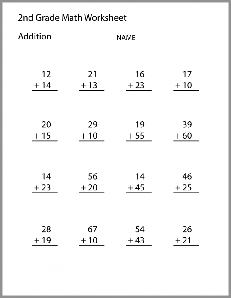 Second Grade Math Worksheets