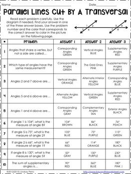Parallel and Perpendicular Lines with a Trasnversal Line - Find