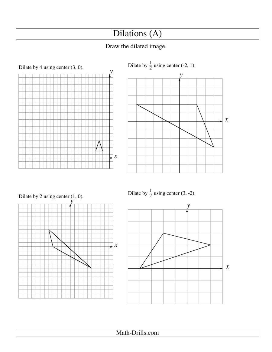 Dilations in Math (solutions, examples, worksheets, videos, games 