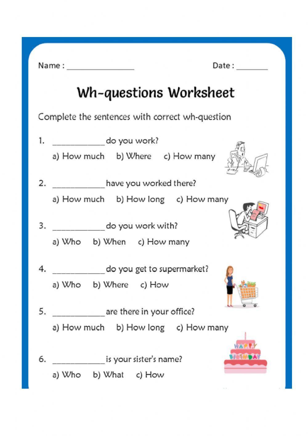 WH Questions warmer, filler, cooler: English ESL worksheets pdf & doc