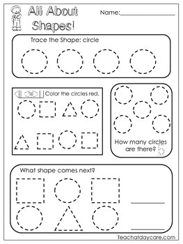Shapes Worksheets For Kindergarten || COLORING-PAGES-PRINTABLE.COM