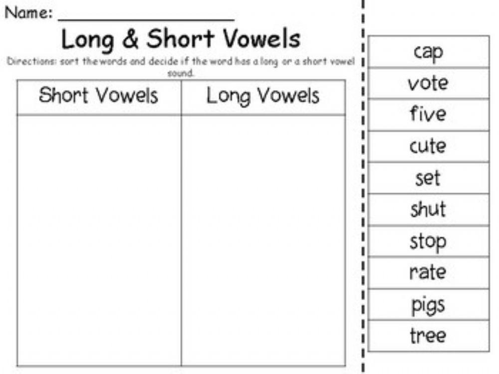 FREE Printable Short Vowel Worksheets for Pre-k and Kindergarten