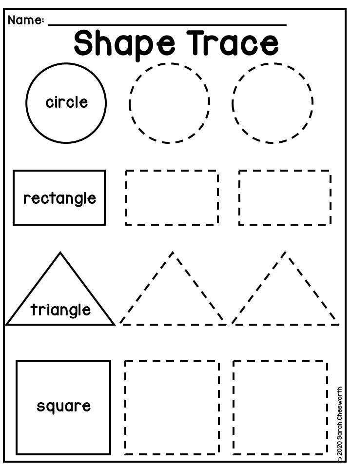Free Printable Shapes Worksheets for Preschool & Kindergarten Kids