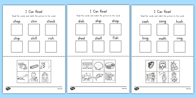 Consonant Digraphs- Worksheets and Word Lists | Montessoriseries