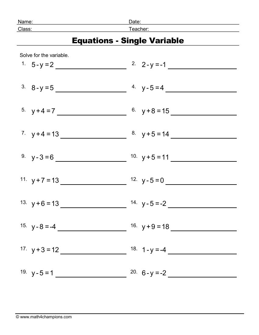 Algebra 1 Worksheets | Worksheets Worksheets