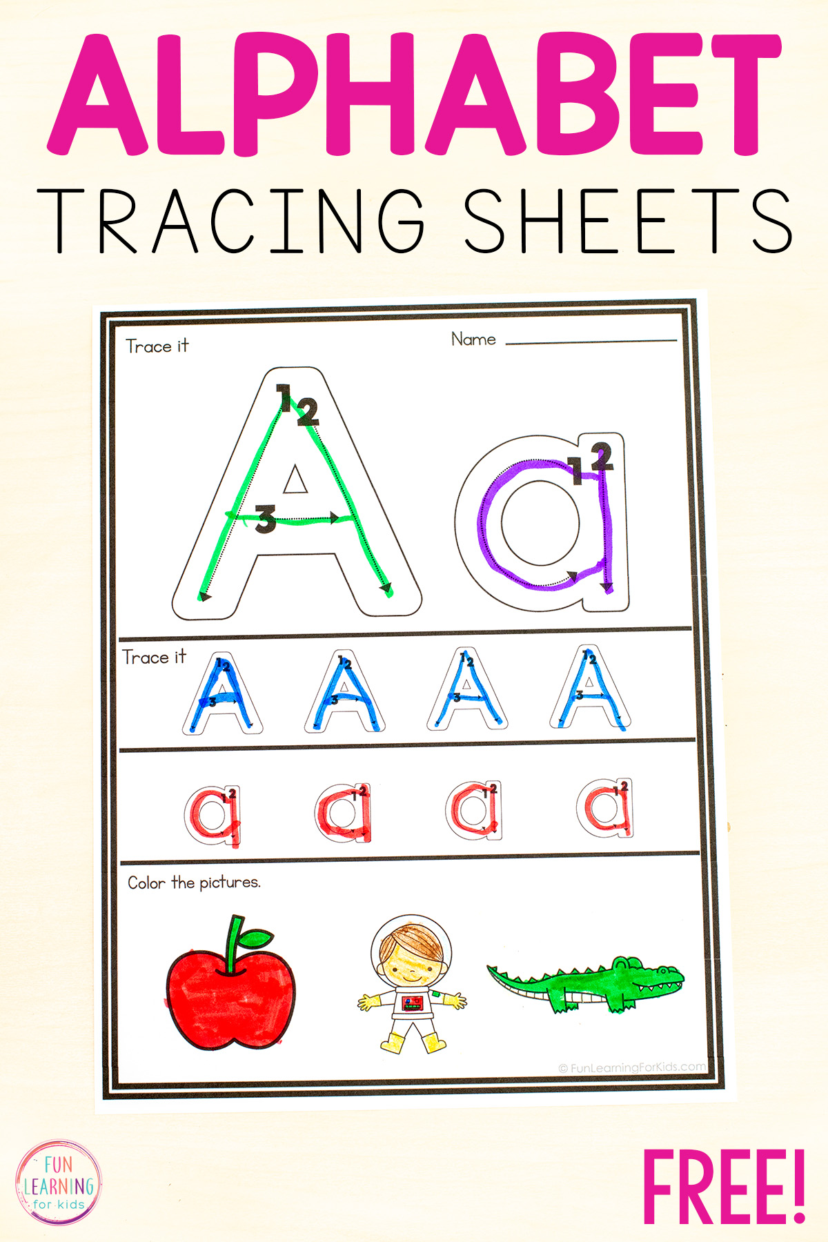 CreatePrintables - Free A-Z Letter Formation Tracing Worksheet 