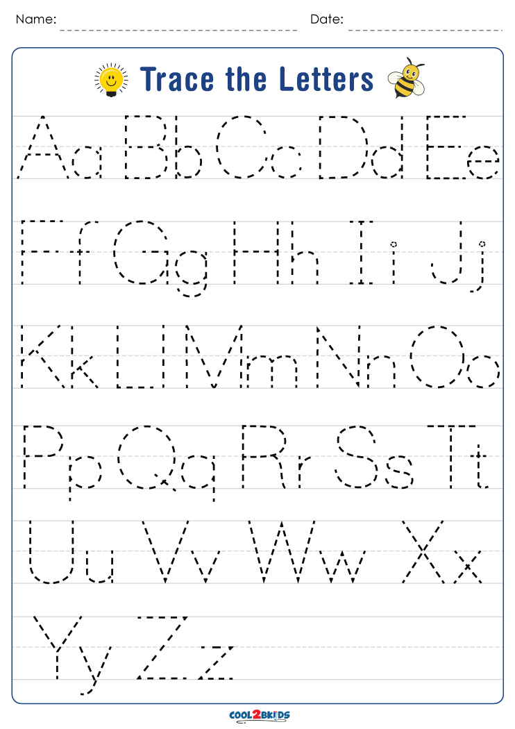 Free Alphabet Tracing Worksheets For Young Children Fun 