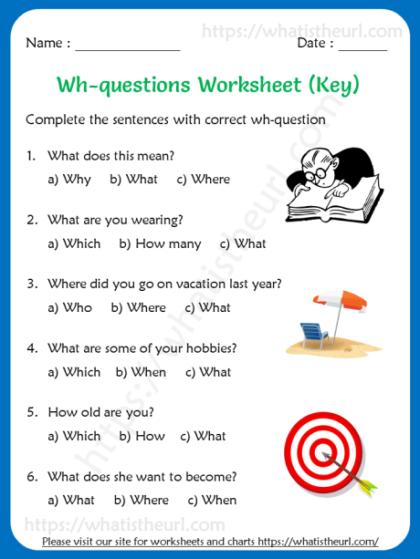5 Simple Wh Questions Worksheet - EnglishBix