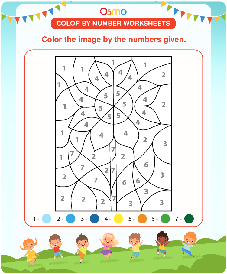 FREE* Color by Number Bunny and Flowers