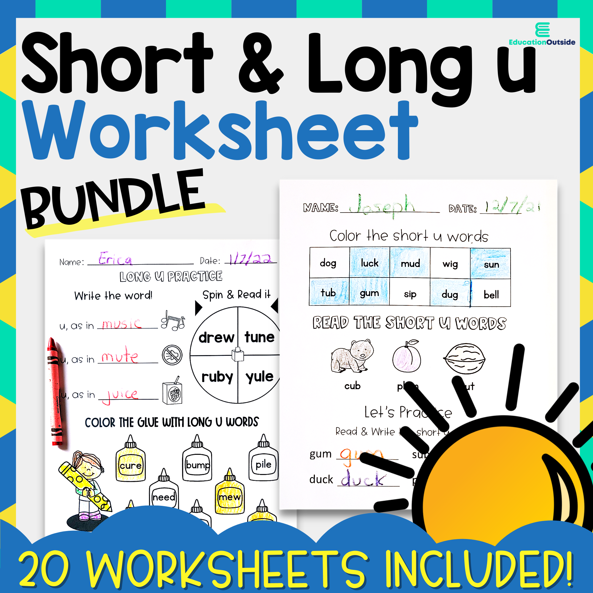 Long and short vowel sounds sorting printables for preschool and 