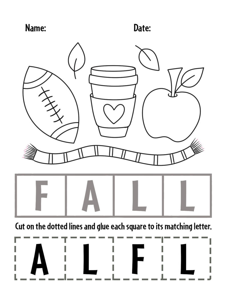 Free Fall Themed Kindergarten Worksheets Free Fall Themed Kindergarten Worksheets