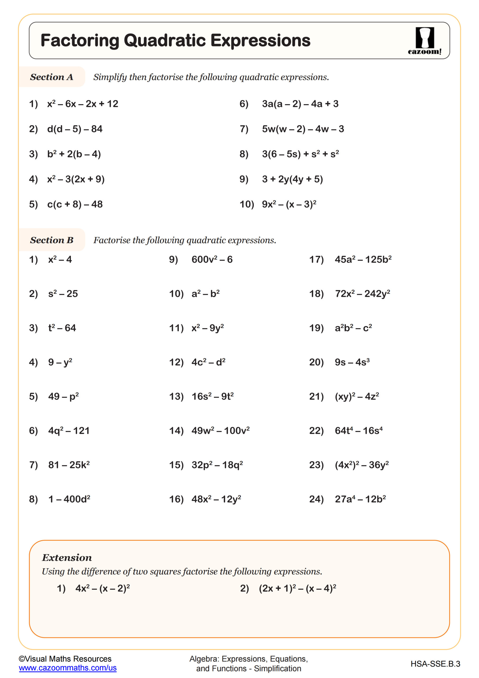 Free worksheets for linear equations (grades 6-9, pre-algebra 