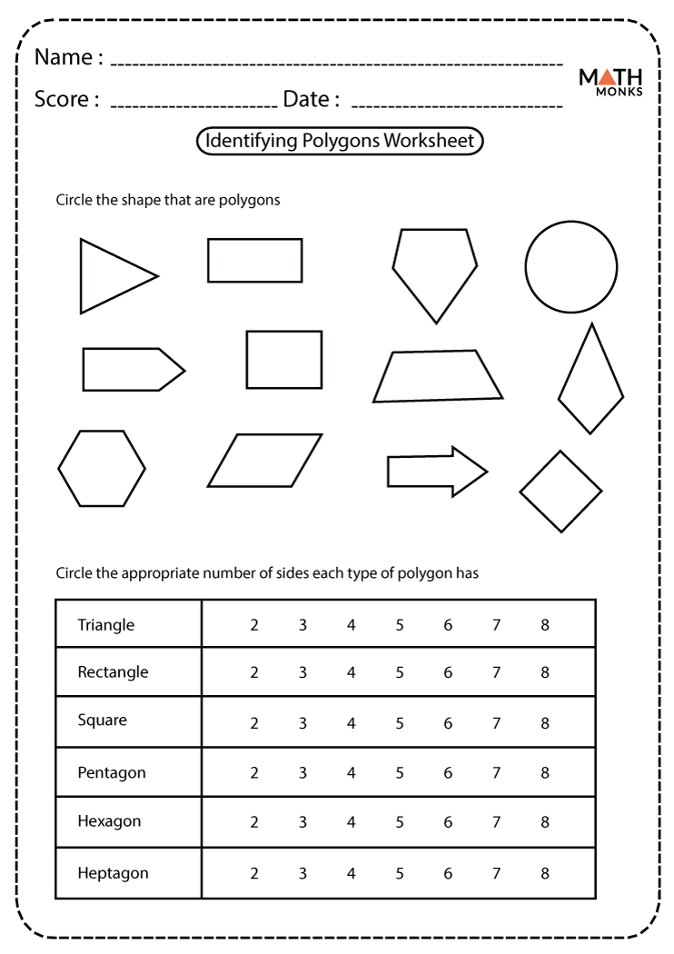 Polygons Worksheets | Practice Questions and Answers | Cazoomy