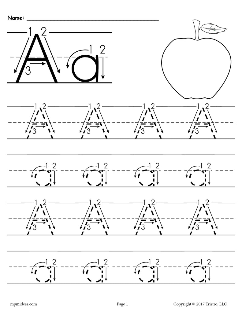 Alphabet Tracing Worksheets A-Z free Printable for Kids. | 123 