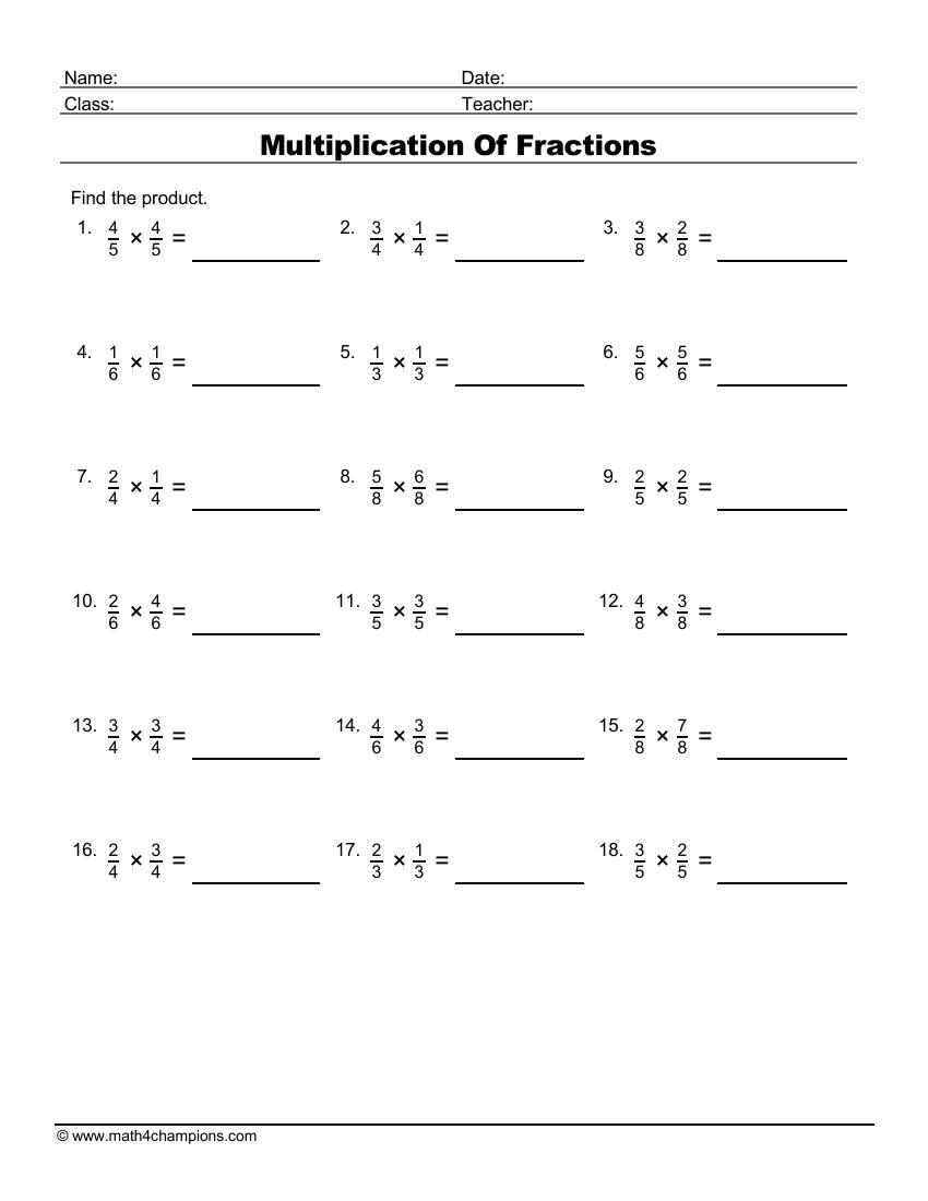 Free Adding and Subtracting Fractions Worksheets PDF | Math Practice Sheets