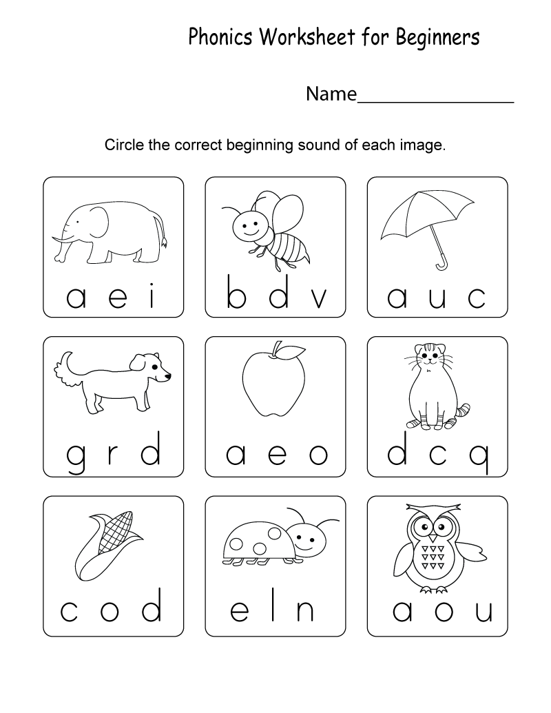 Printable Phonics Worksheets for Preschool and Kindergarten
