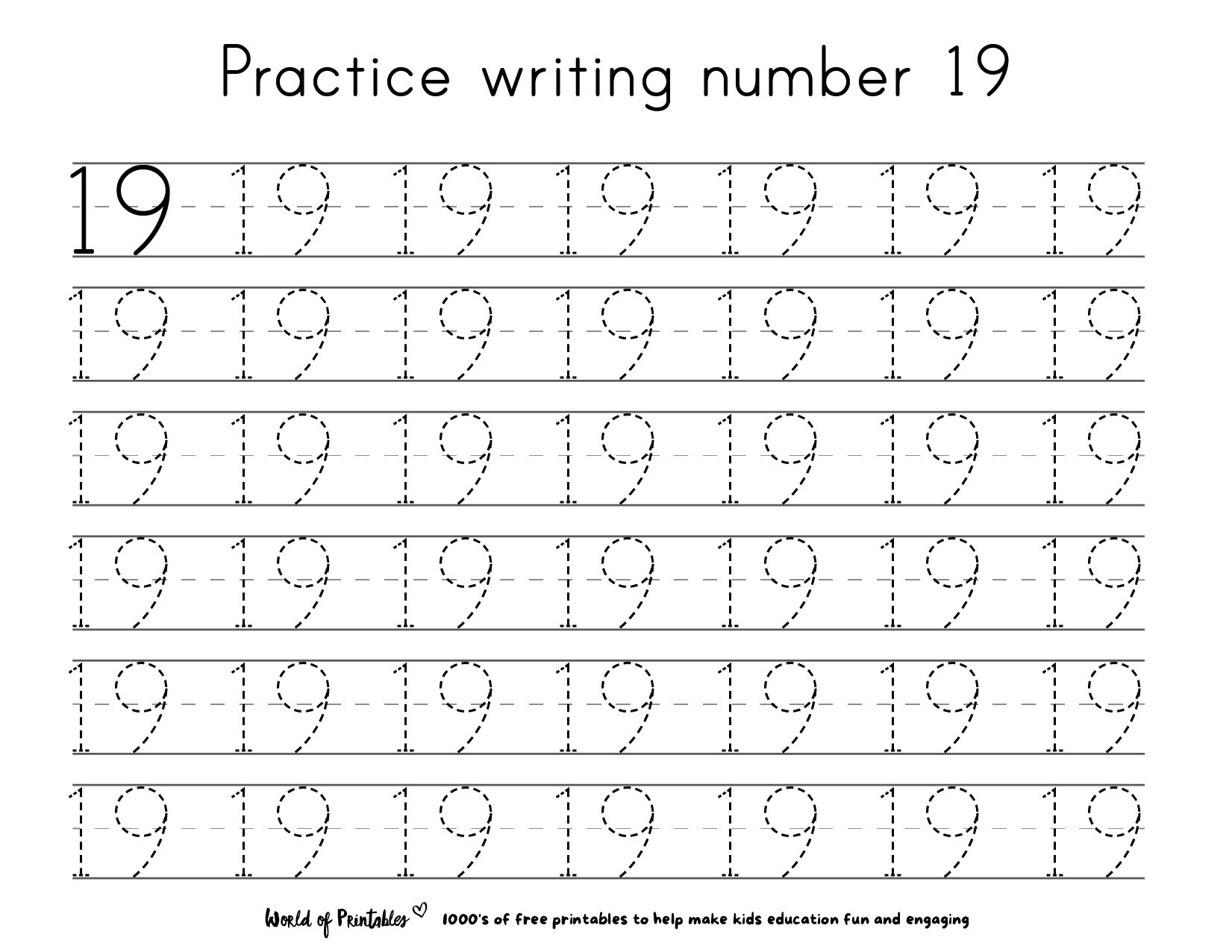 Free Numbers 1-20 Tracing Worksheets! ⋆ The Hollydog Blog