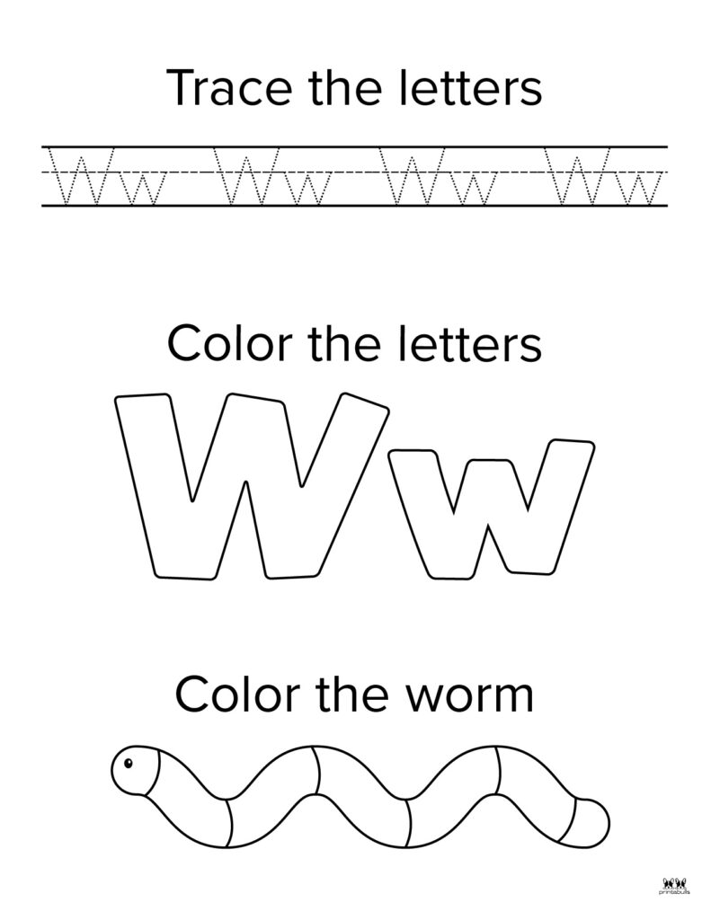 Letter W Worksheets Alphabet Series Easy Peasy Learners