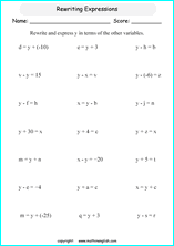 Pre-Algebra Worksheets