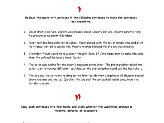 Emphatic pronoun Worksheet For Grade 4 and 5 Pdf - Download 