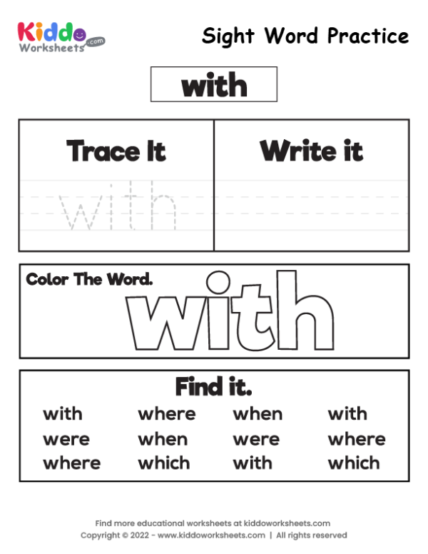 Free Printable Sight Words Worksheets - kiddoworksheets