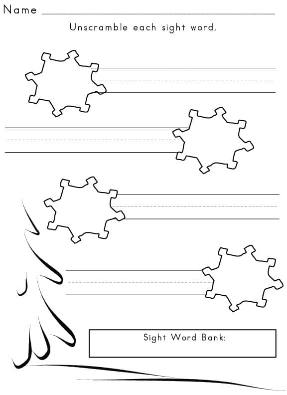 Sight Word Worksheets - Roll A Word