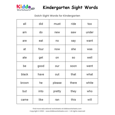 Kindergarten Sight Word Worksheet (Reading Street) by Miss Ilyssa 