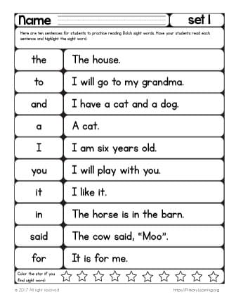 Preschool Sight Words - Superstar Worksheets