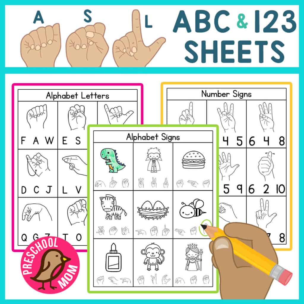 ASL Worksheets Preschool Mom Worksheets Library