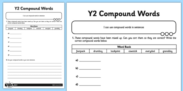 82 Compound words English ESL worksheets pdf &  doc