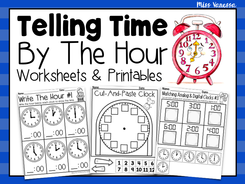 time to the hour worksheets