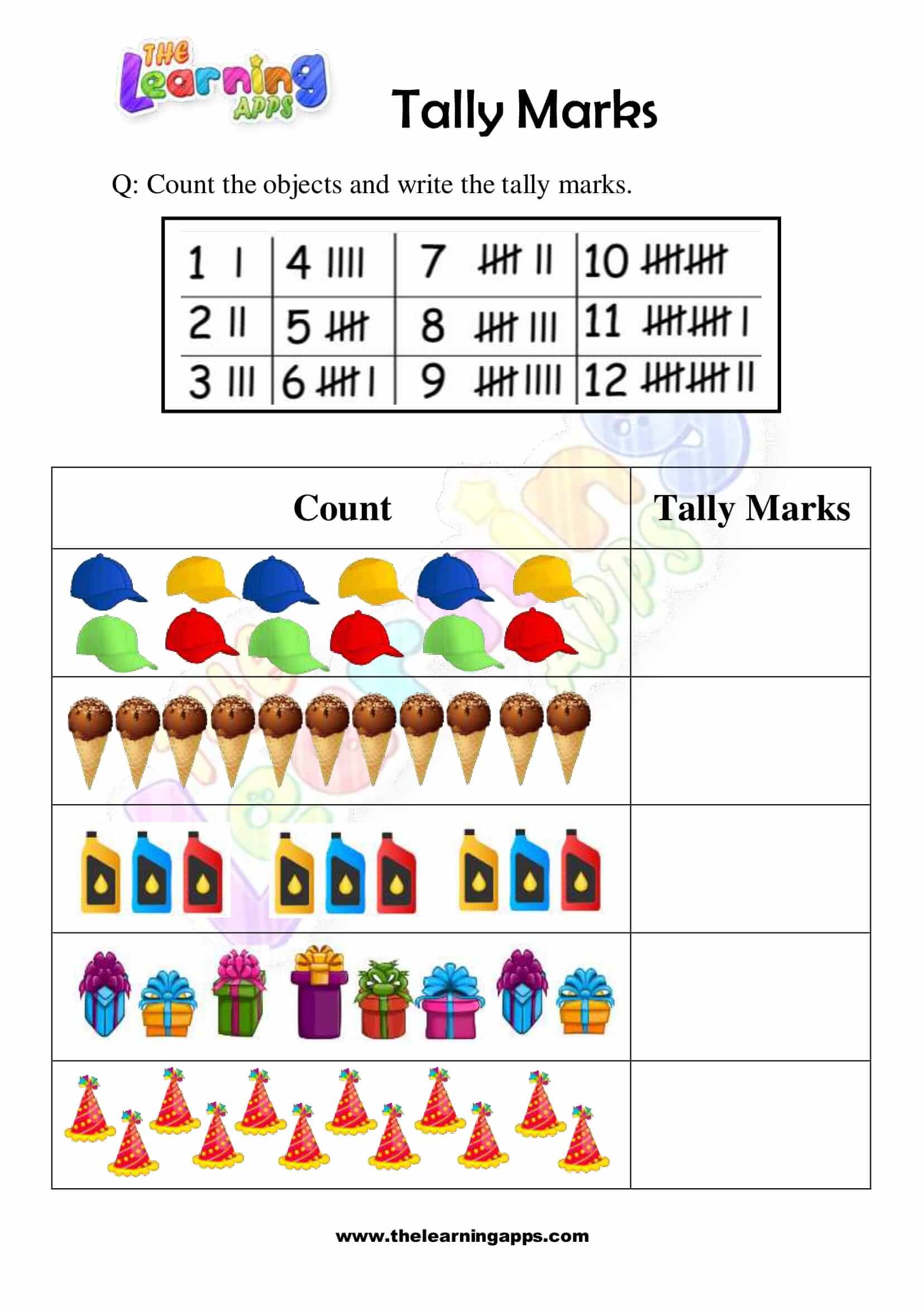 Tally Marks Worksheets - Math Fun Worksheets