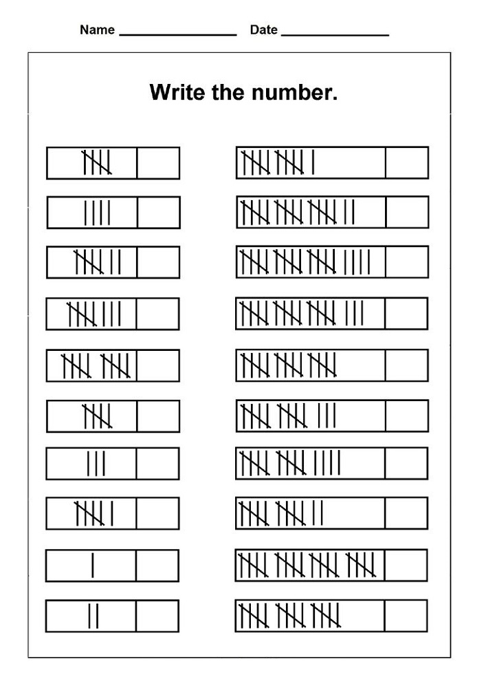 Counting with Tally Marks Worksheet: Free Printable for Kids