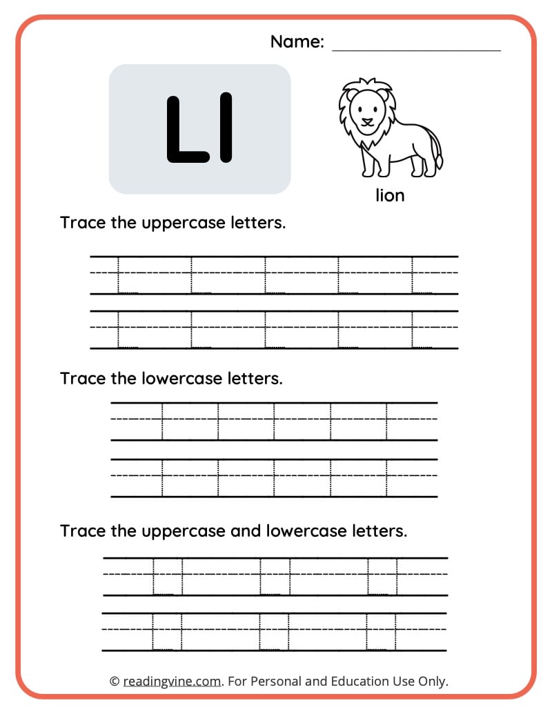Letter L Worksheet Tracing Coloring Writing More SupplyMe