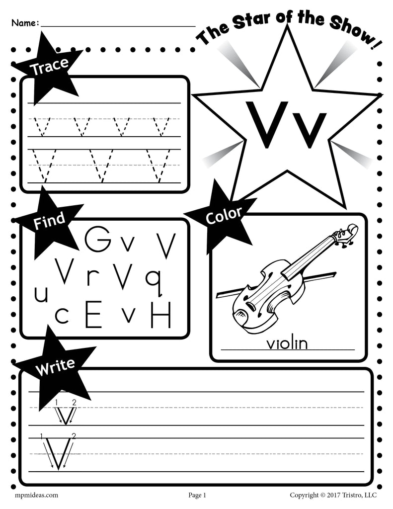 Letter V Worksheets -Worksheets Library
